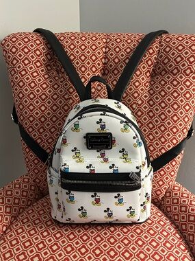 Disney Parks x Loungefly White Mickey Mouse Mini Backpack
